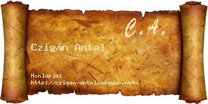 Czigán Antal névjegykártya